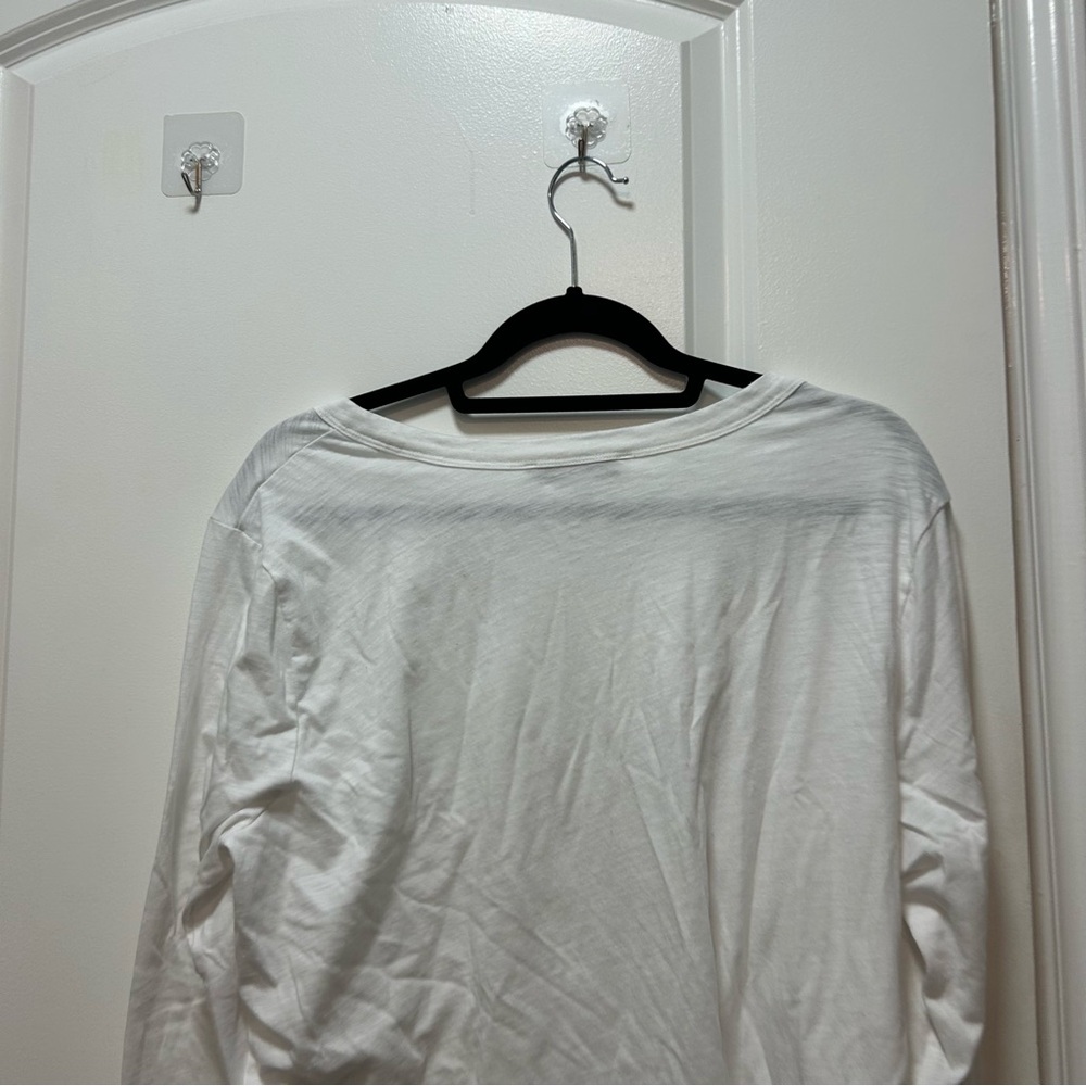 LOFT Women's Classic White Long Sleeve Top - Picture 7 of 9